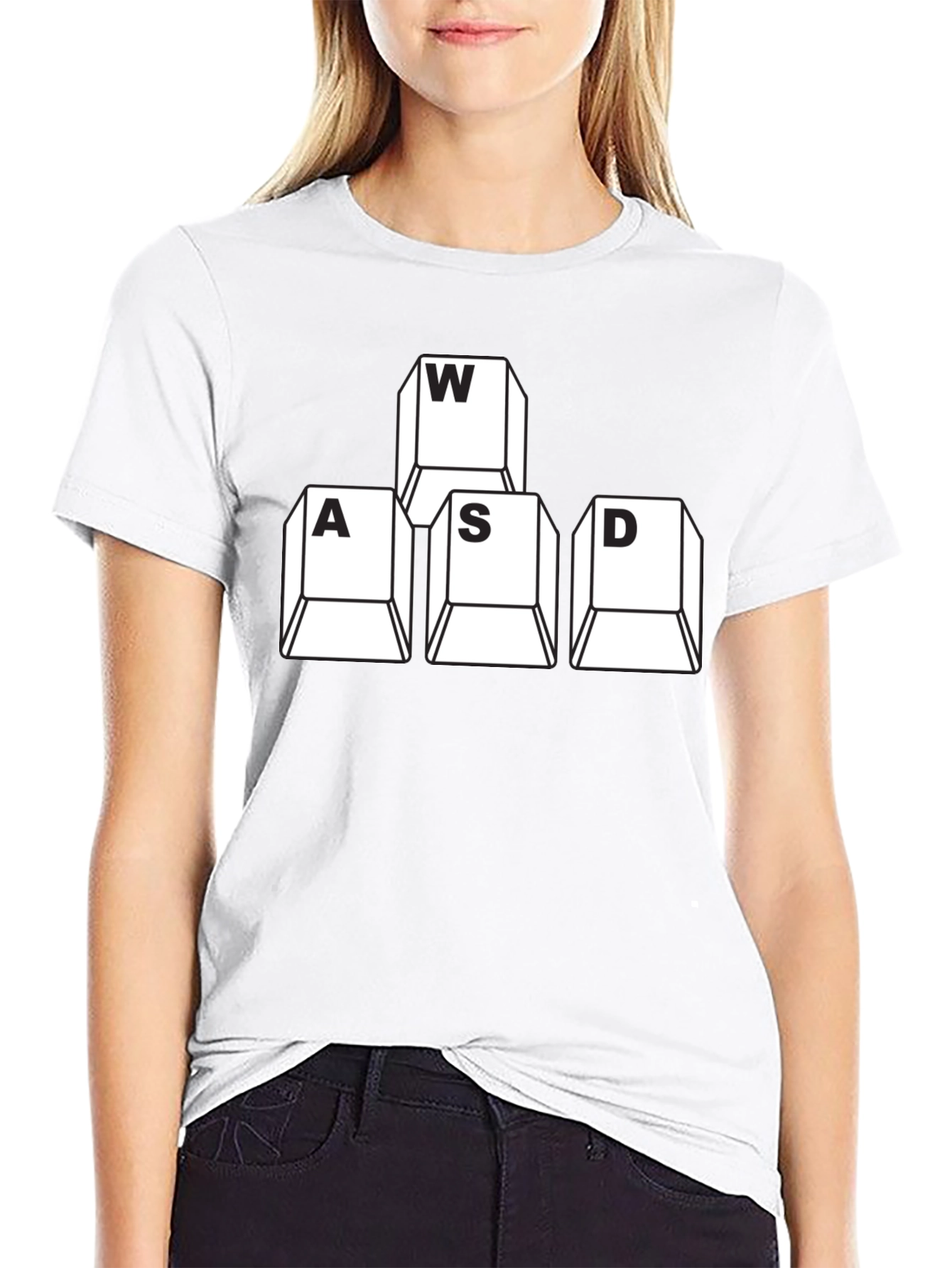 WASD Gaming Keyboard Keys T-Shirt - Black Gamer Apparel