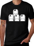 WASD Gaming Keyboard Keys T-Shirt - Black Gamer Apparel