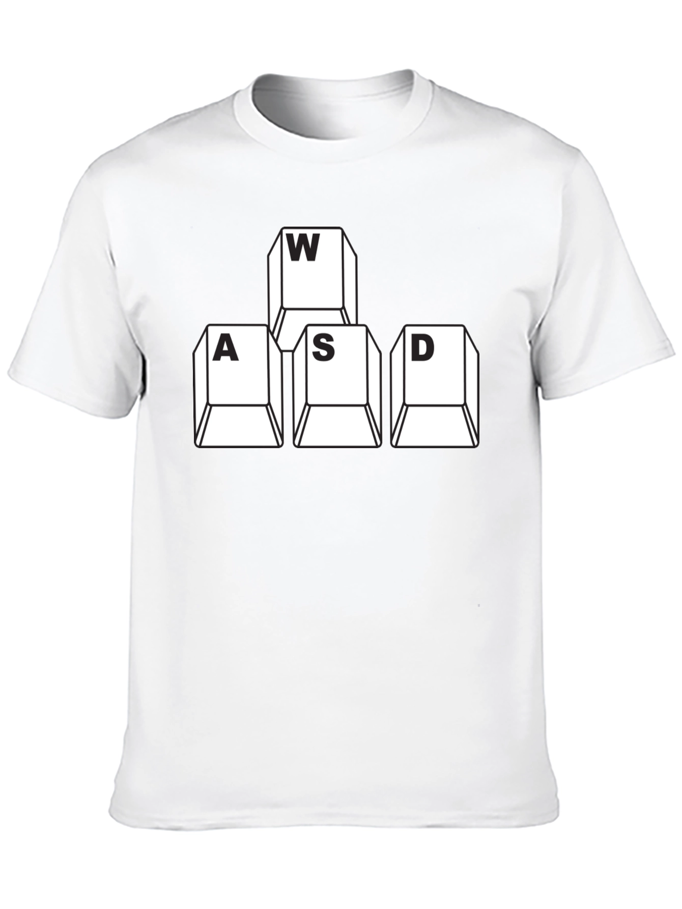 WASD Gaming Keyboard Keys T-Shirt - Black Gamer Apparel