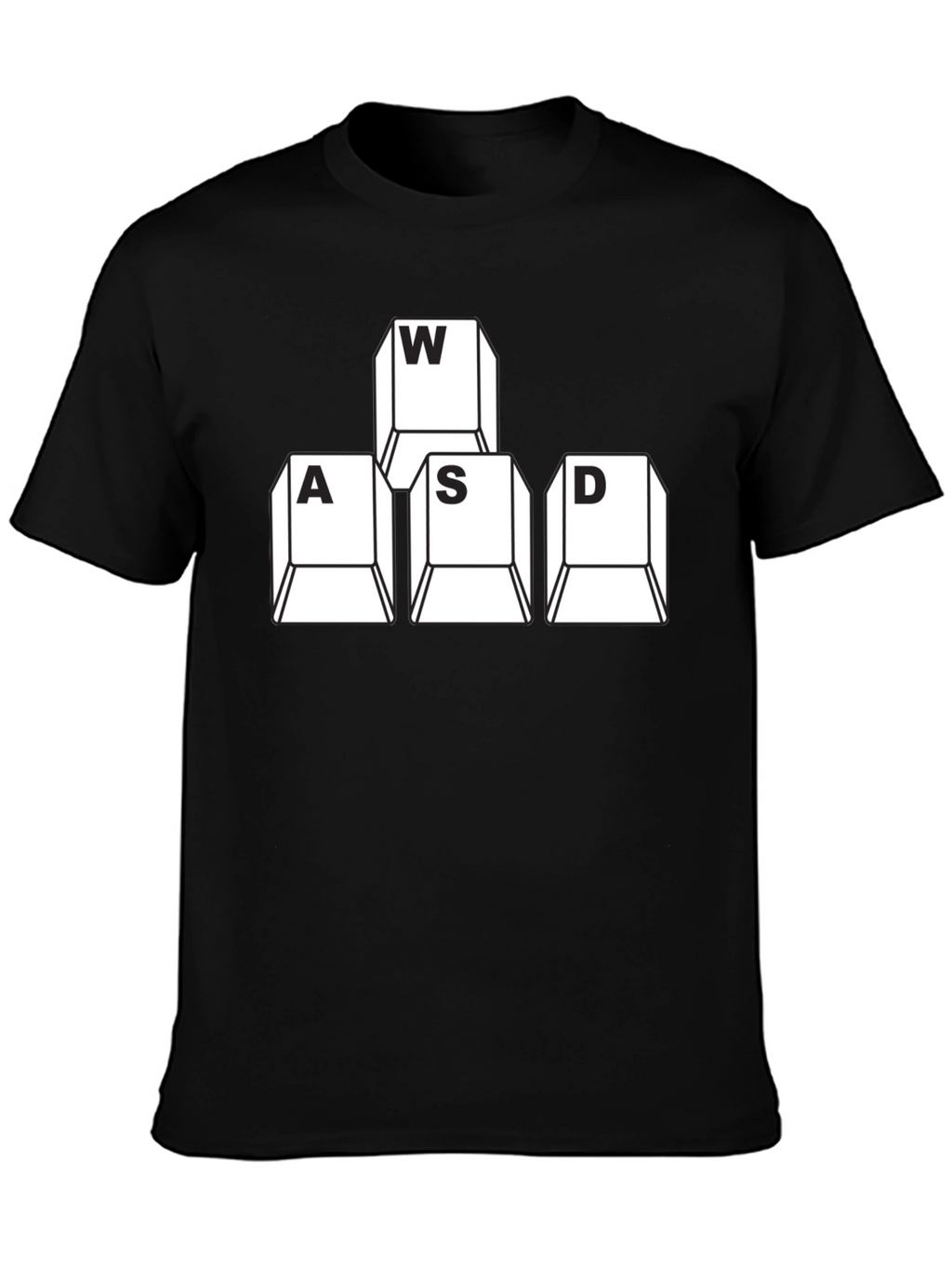 WASD Gaming Keyboard Keys T-Shirt - Black Gamer Apparel