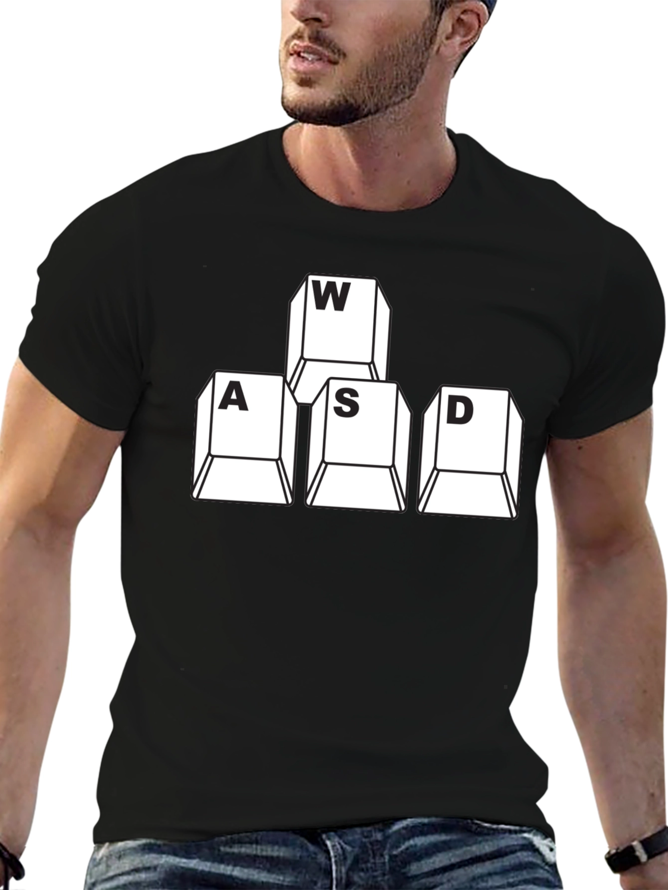WASD Gaming Keyboard Keys T-Shirt - Black Gamer Apparel