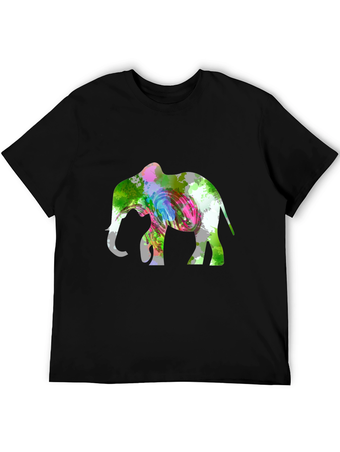 Elephant Graphic Tee - Colorful Animal Print Shirt
