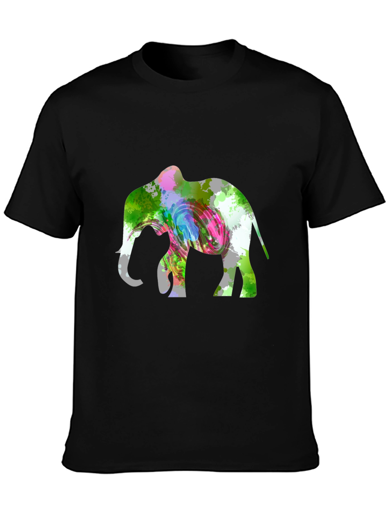Elephant Graphic Tee - Colorful Animal Print Shirt