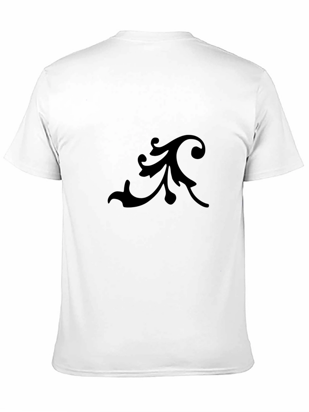 Elegant Black Tee with Floral Design