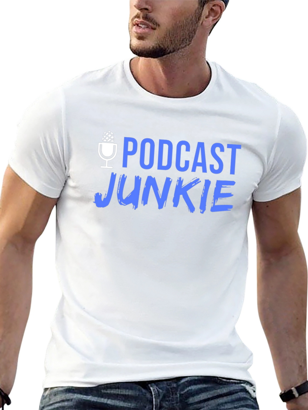 Podcast Junkie Black Graphic T-Shirt