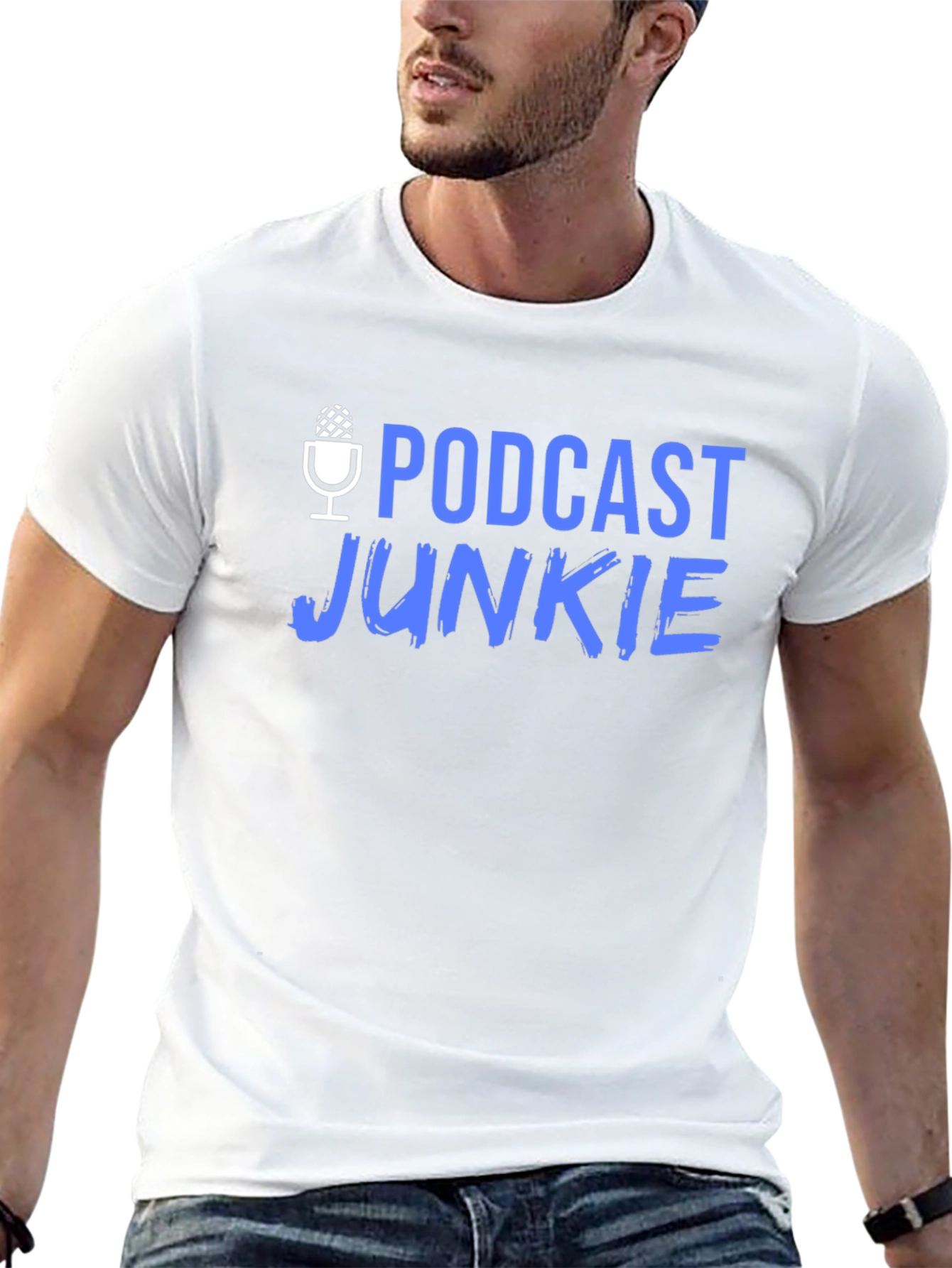 Podcast Junkie Black Graphic T-Shirt