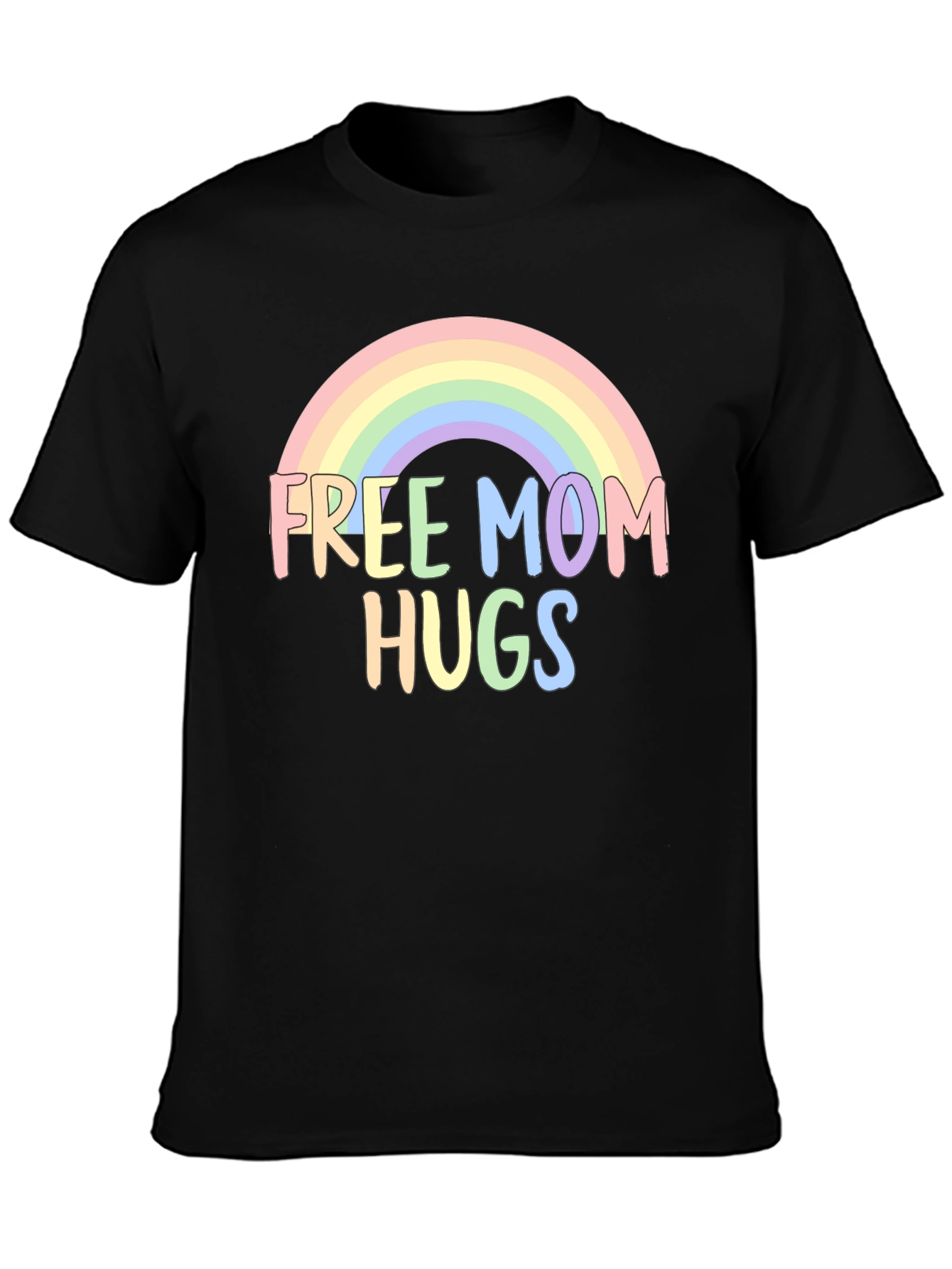 Free Mom Hugs Rainbow Graphic Tee