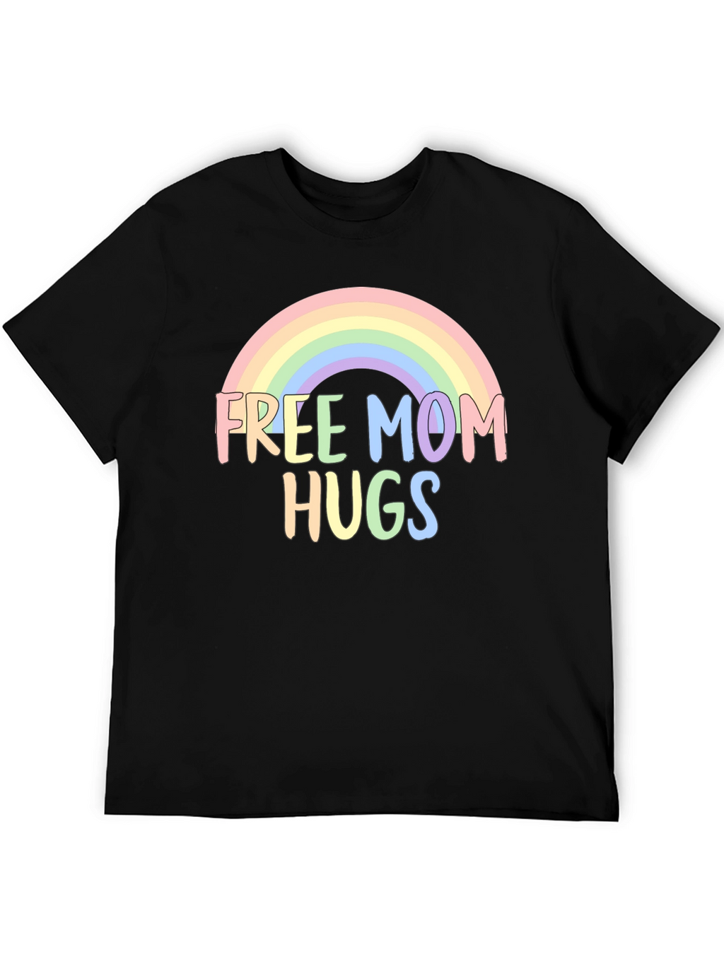 Free Mom Hugs Rainbow Graphic Tee