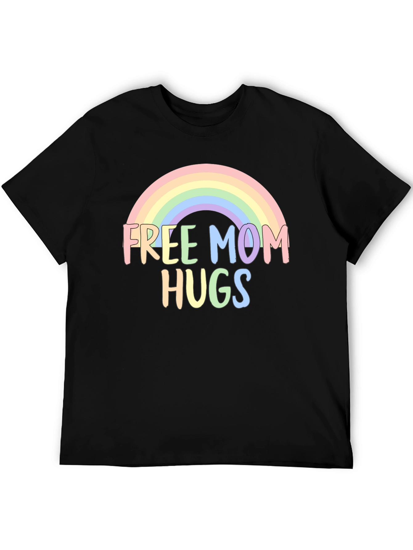 Free Mom Hugs Rainbow Graphic Tee