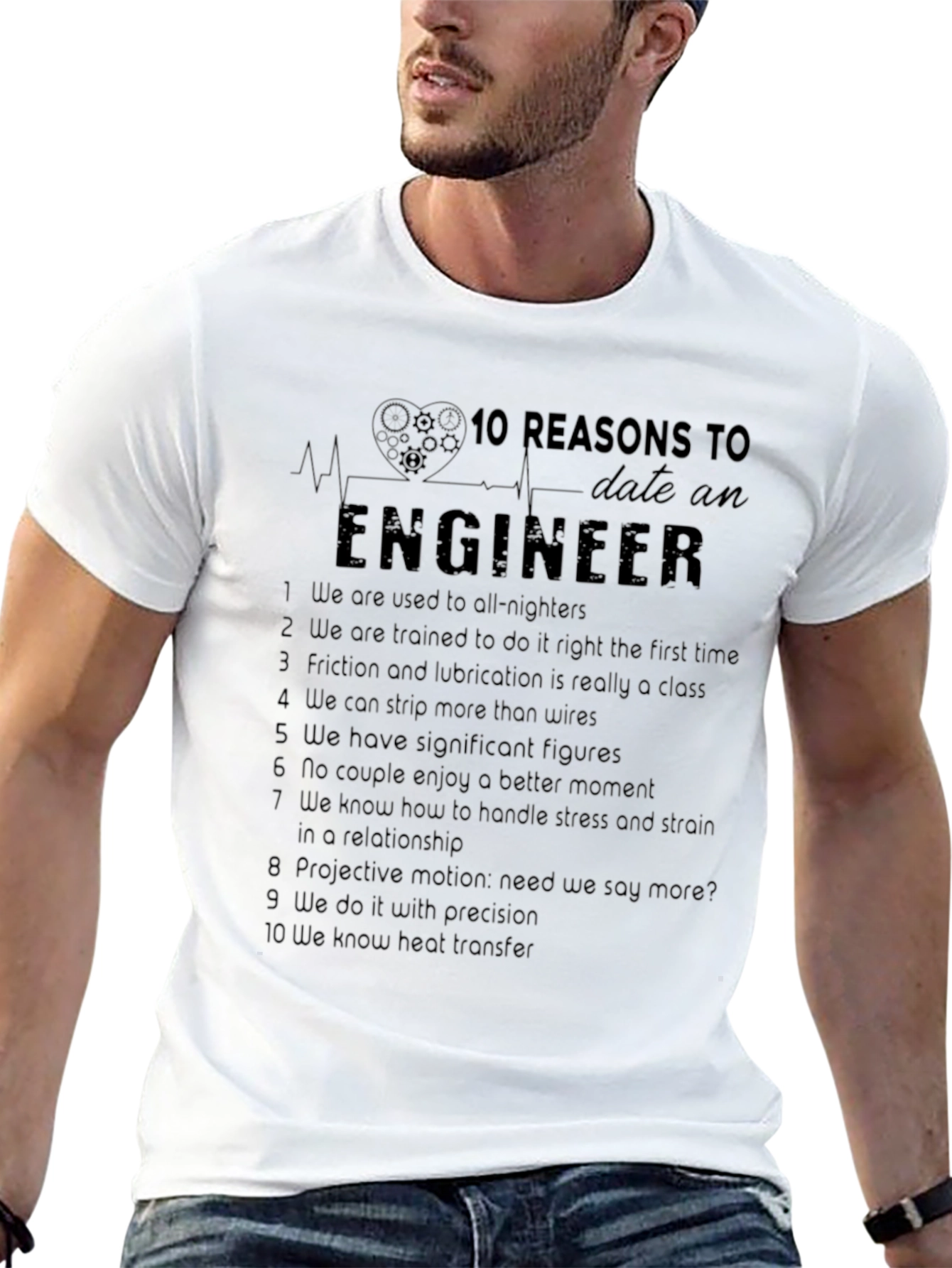 Engineer Reasons Black T-Shirt Funny Engineering Tee