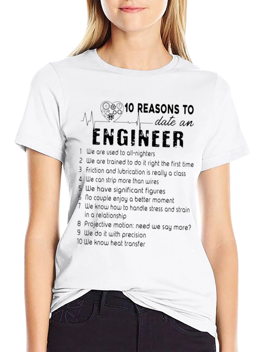Engineer Reasons Black T-Shirt Funny Engineering Tee