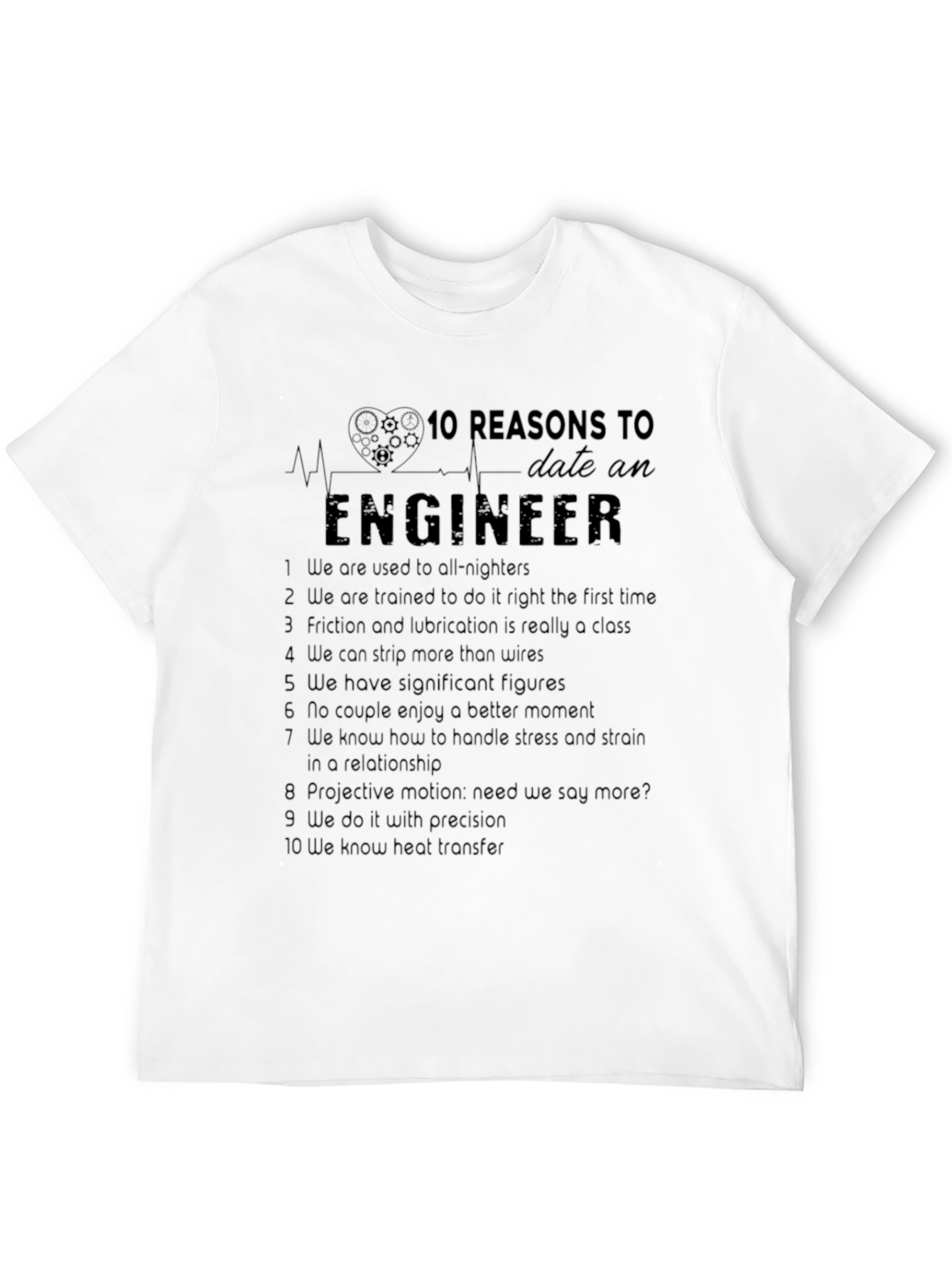 Engineer Reasons Black T-Shirt Funny Engineering Tee