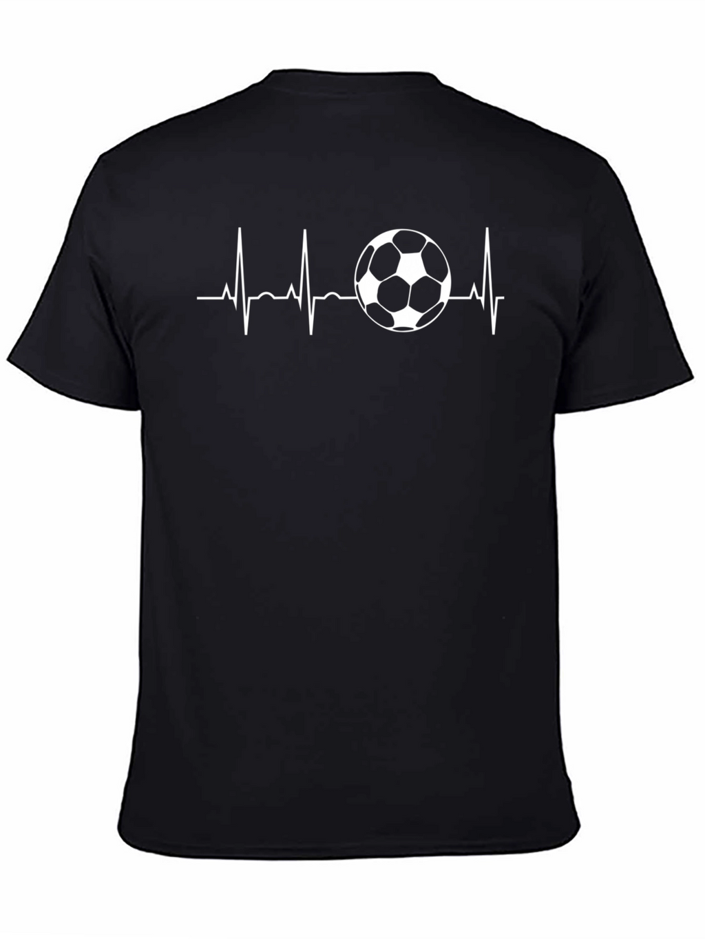 Soccer Heartbeat Graphic T-Shirt - Black