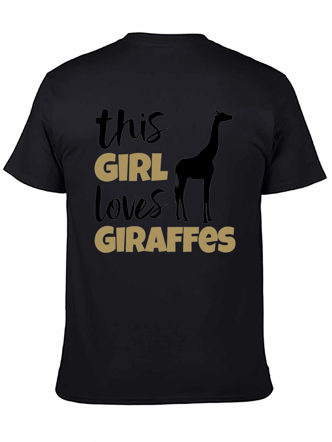 This Girl Loves Giraffes T-Shirt - Black
