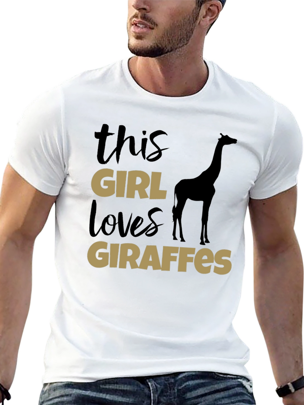 This Girl Loves Giraffes T-Shirt - Black