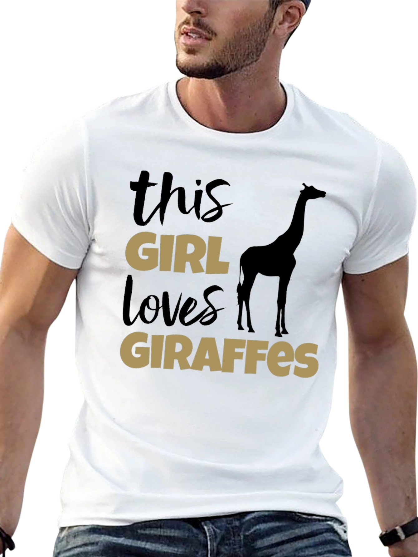 This Girl Loves Giraffes T-Shirt - Black