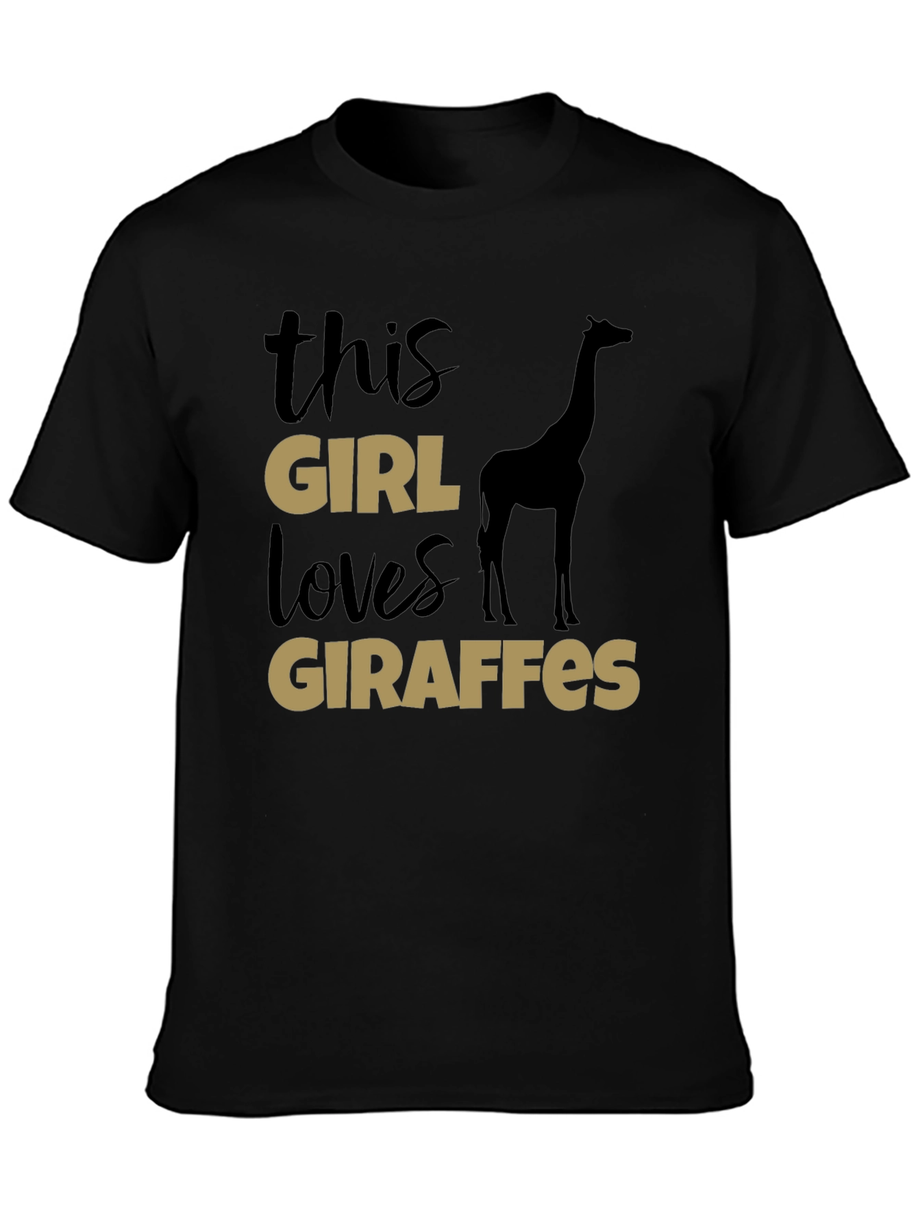 This Girl Loves Giraffes T-Shirt - Black