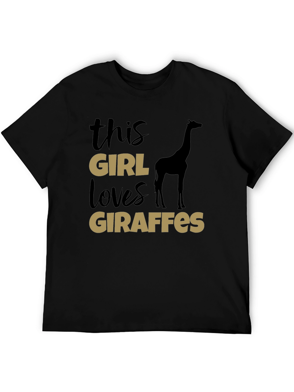 This Girl Loves Giraffes T-Shirt - Black