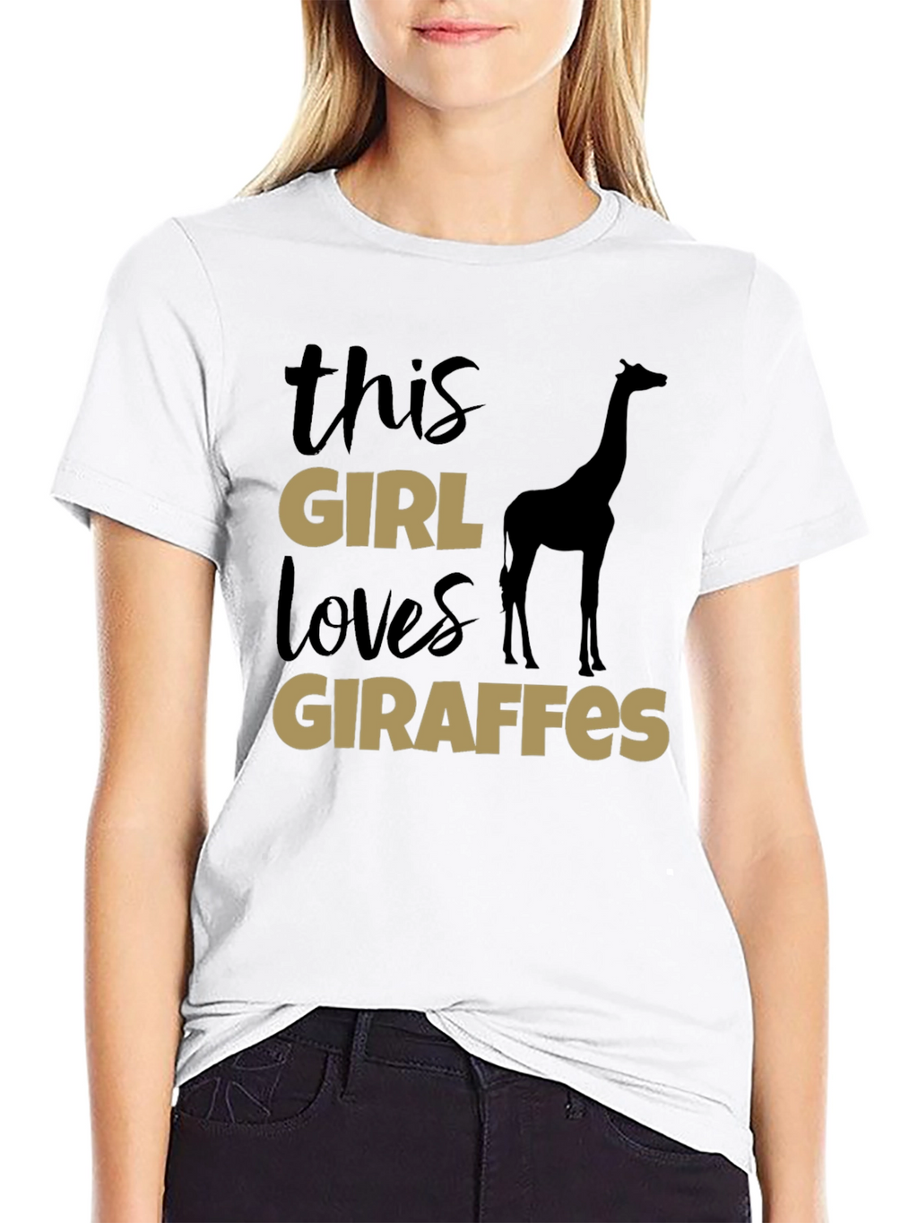 This Girl Loves Giraffes T-Shirt - Black