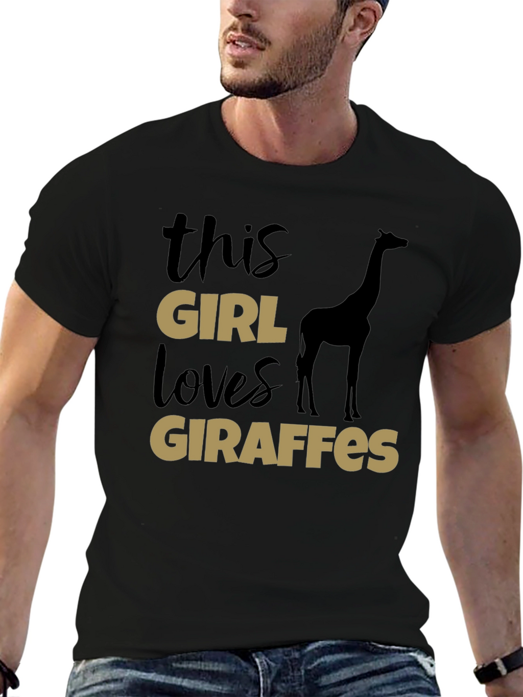 This Girl Loves Giraffes T-Shirt - Black