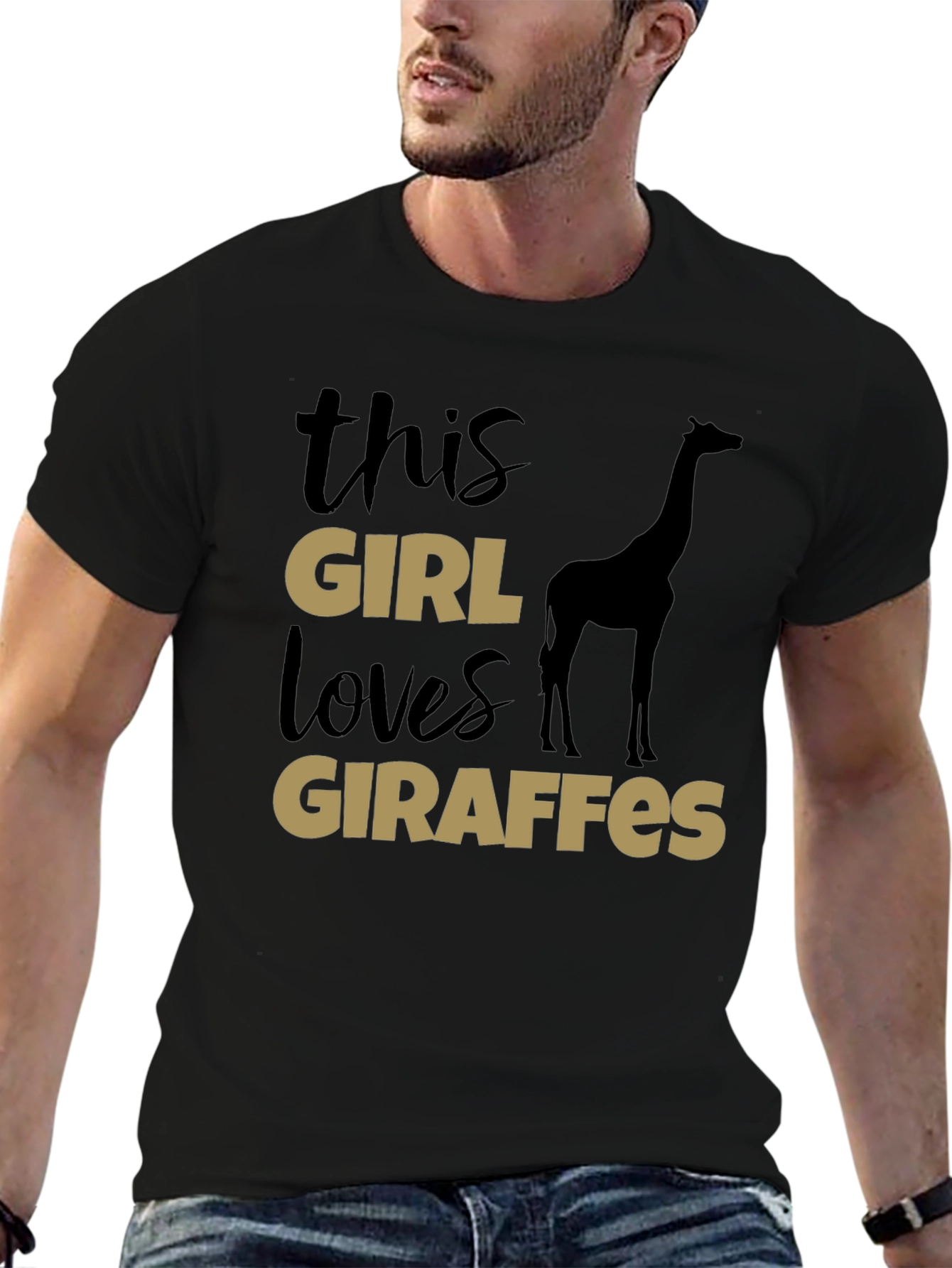 This Girl Loves Giraffes T-Shirt - Black