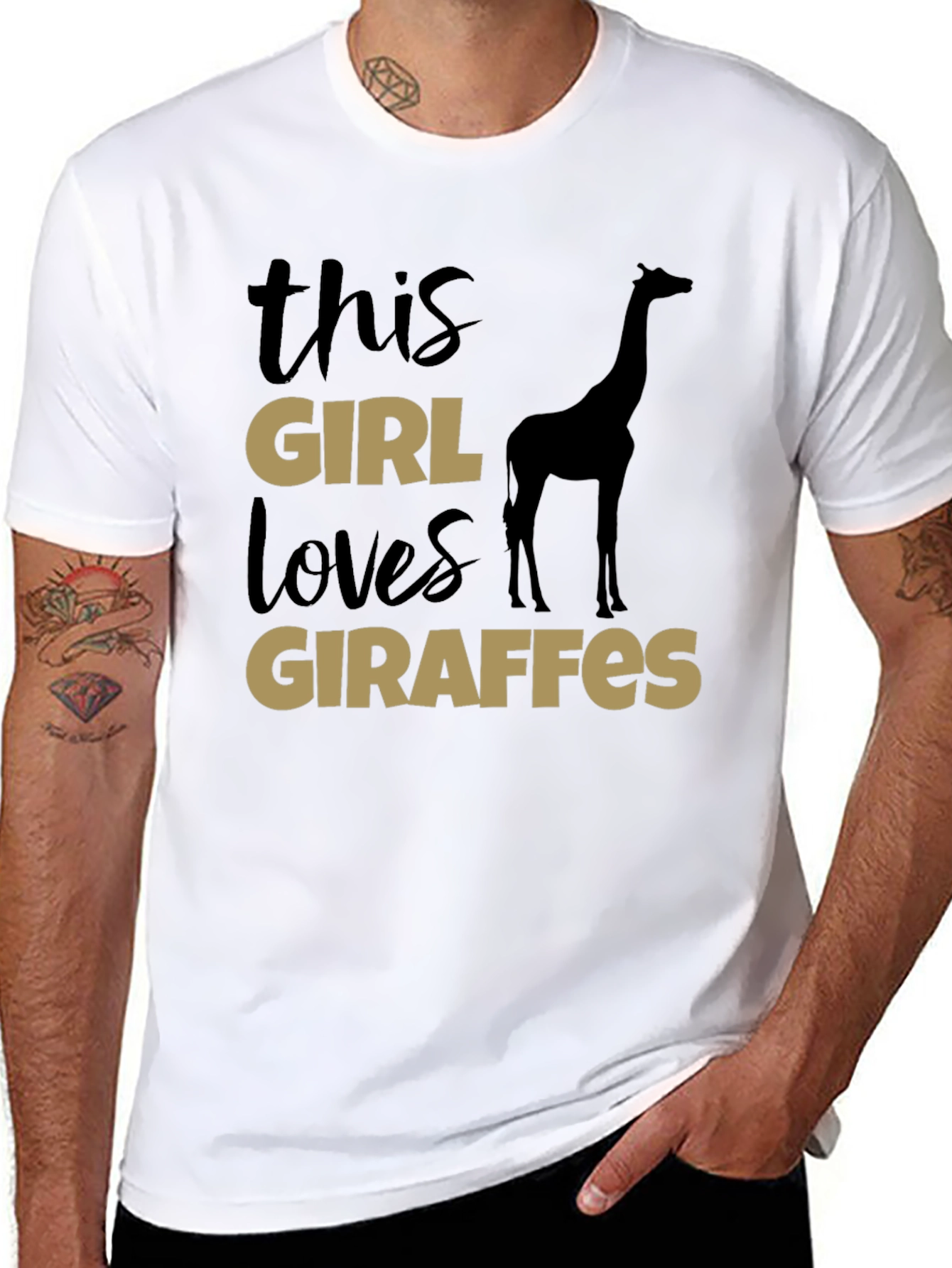 This Girl Loves Giraffes T-Shirt - Black