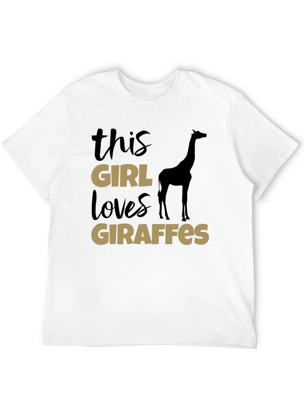 This Girl Loves Giraffes T-Shirt - Black