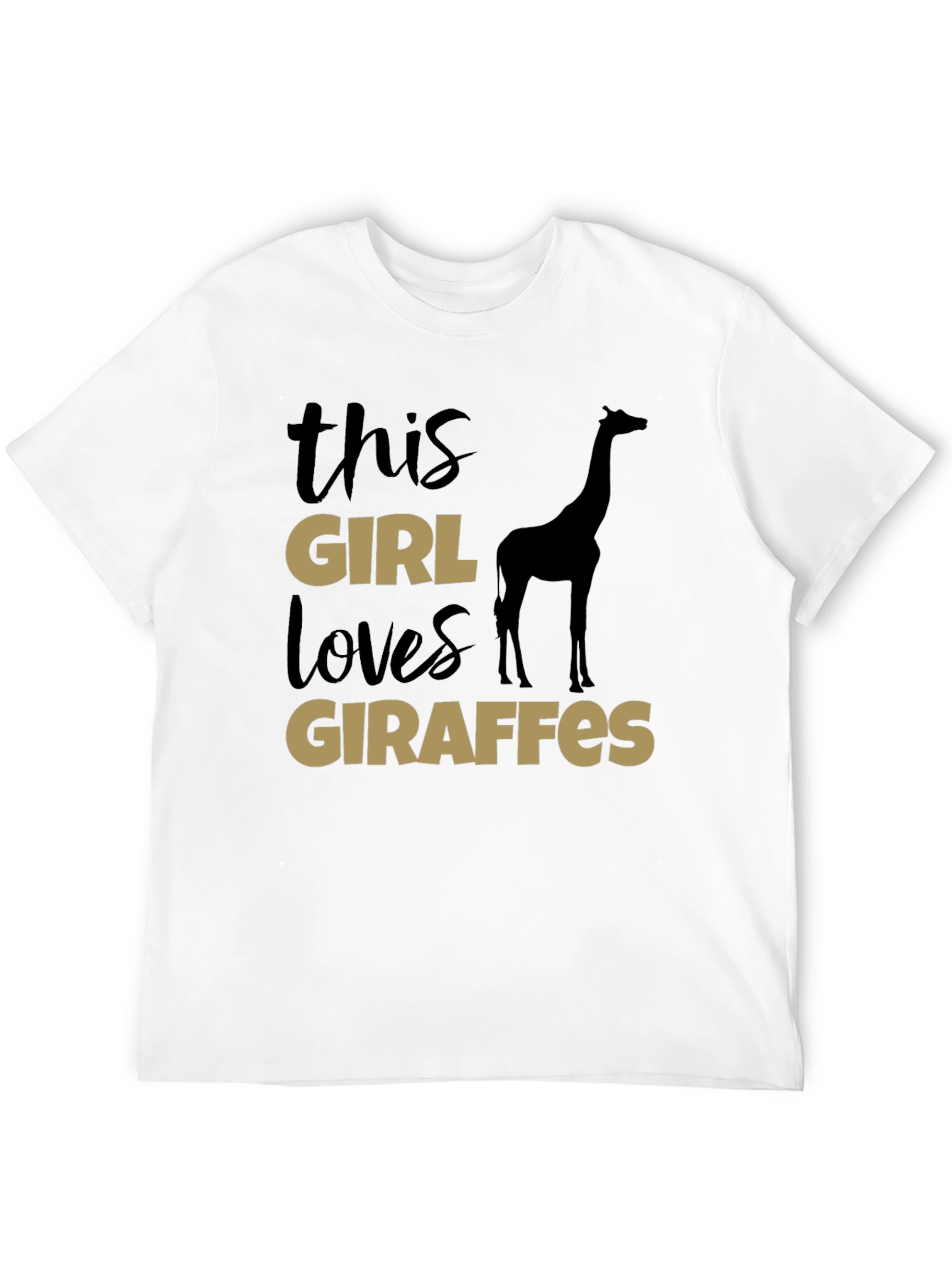 This Girl Loves Giraffes T-Shirt - Black