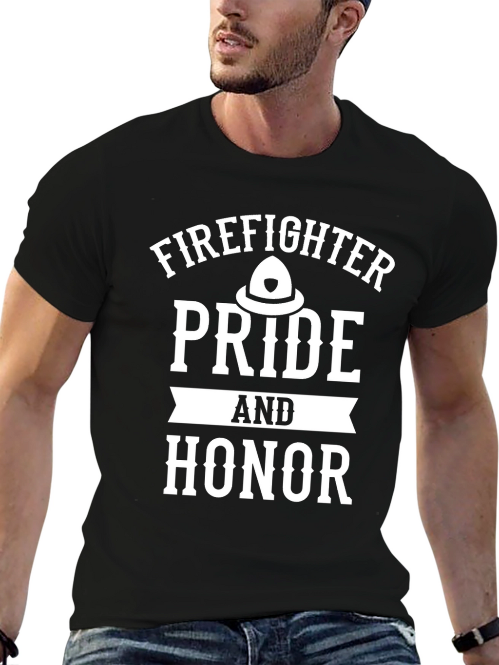 Firefighter Pride & Honor Graphic Tee - Black