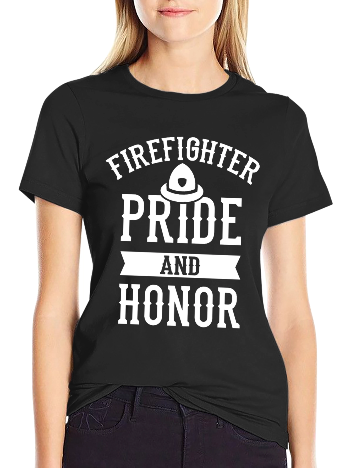 Firefighter Pride & Honor Graphic Tee - Black
