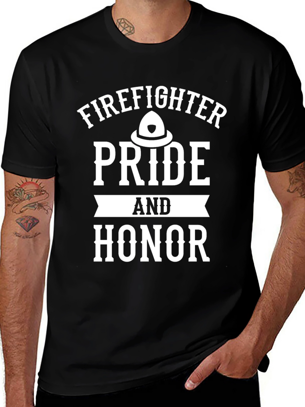 Firefighter Pride & Honor Graphic Tee - Black