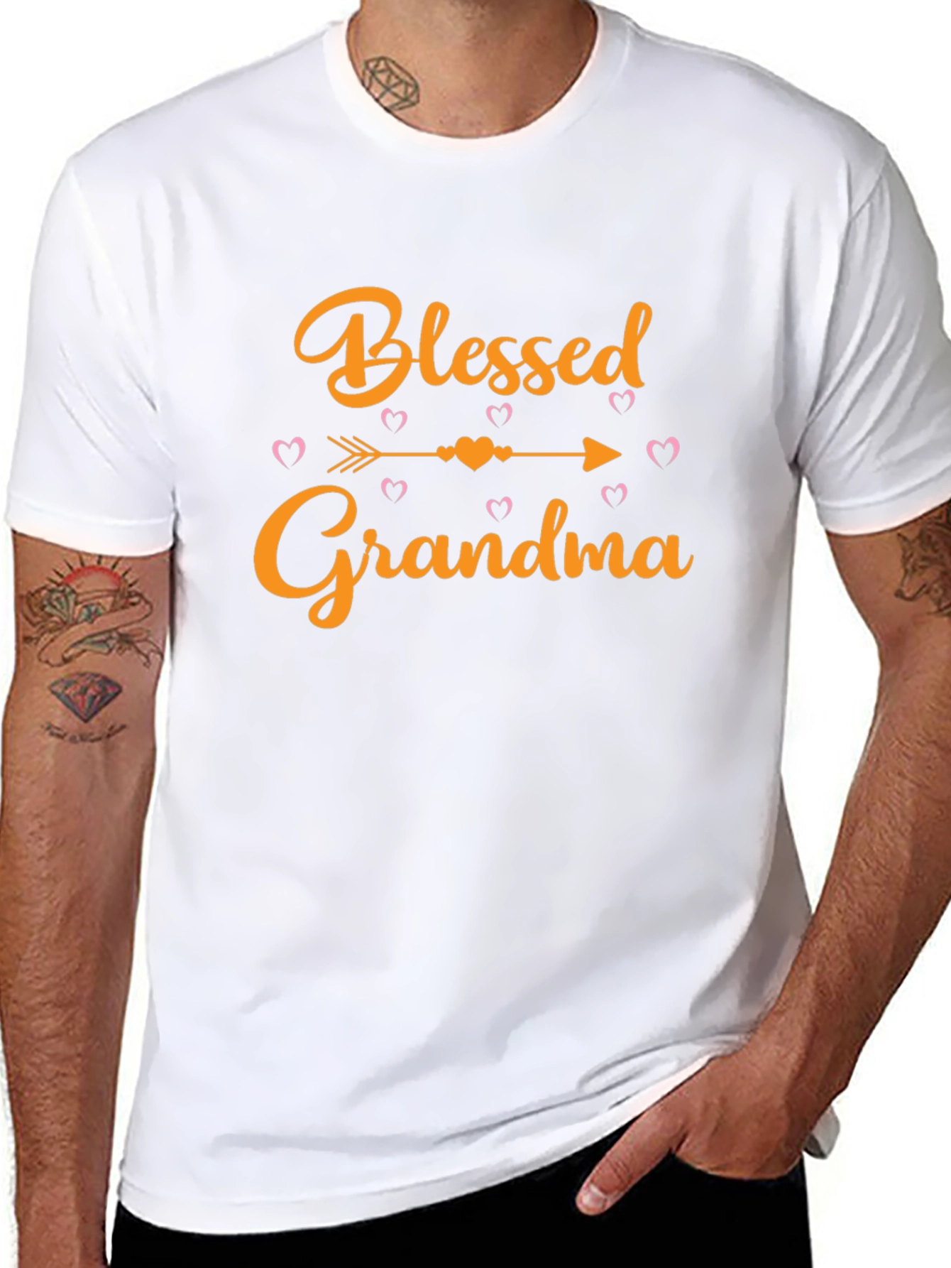 Blessed Grandma Black Graphic T-Shirt