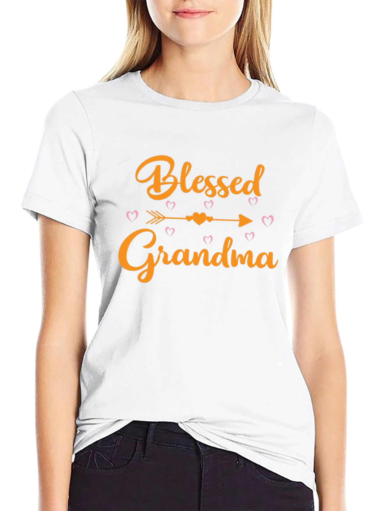 Blessed Grandma Black Graphic T-Shirt