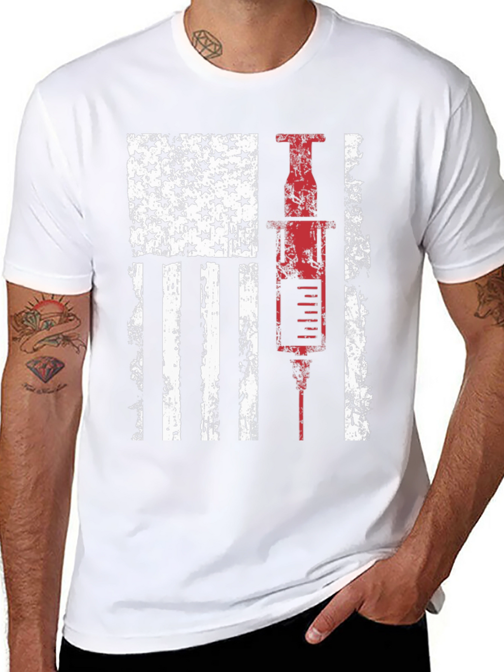 American Flag Syringe Graphic Tee