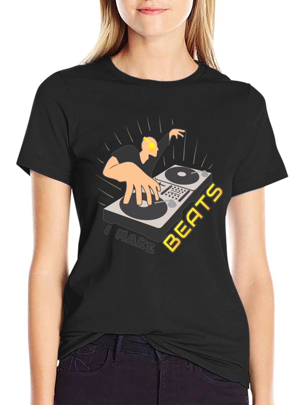 I Make Beats T-Shirt - DJ Turntable Graphic Tee
