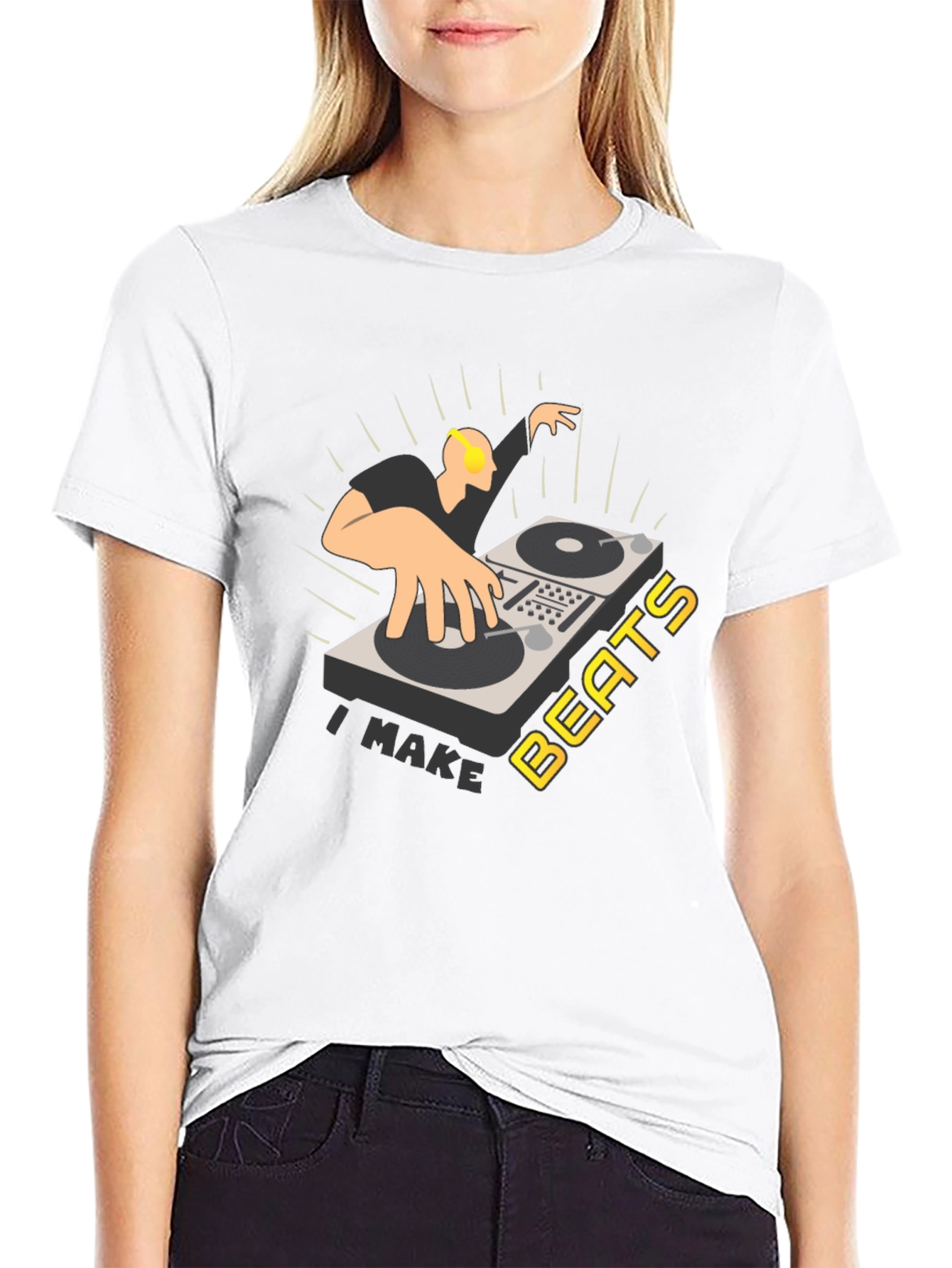 I Make Beats T-Shirt - DJ Turntable Graphic Tee