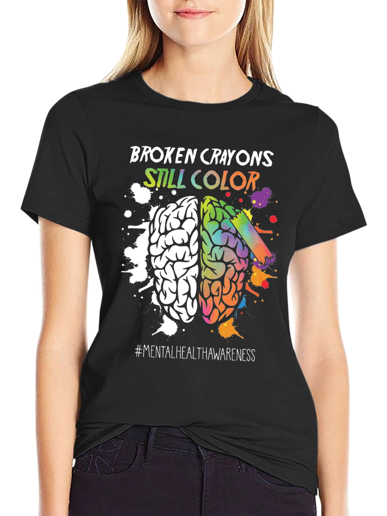 Broken Crayons Still Color Mental Health Awareness T-Shirt
