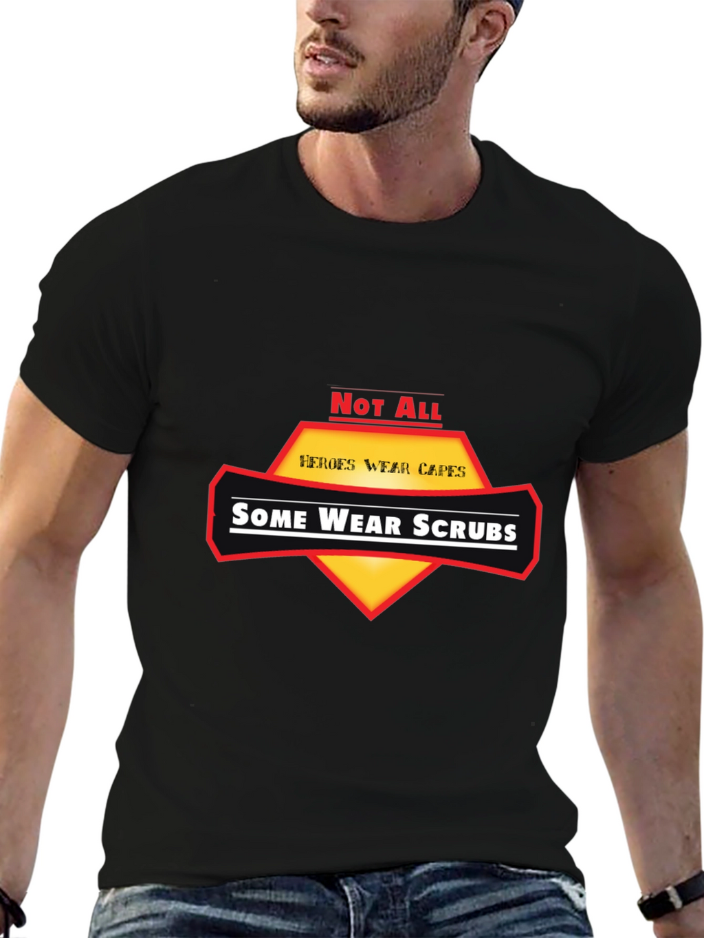 Heroes Wear Scrubs Graphic T-Shirt