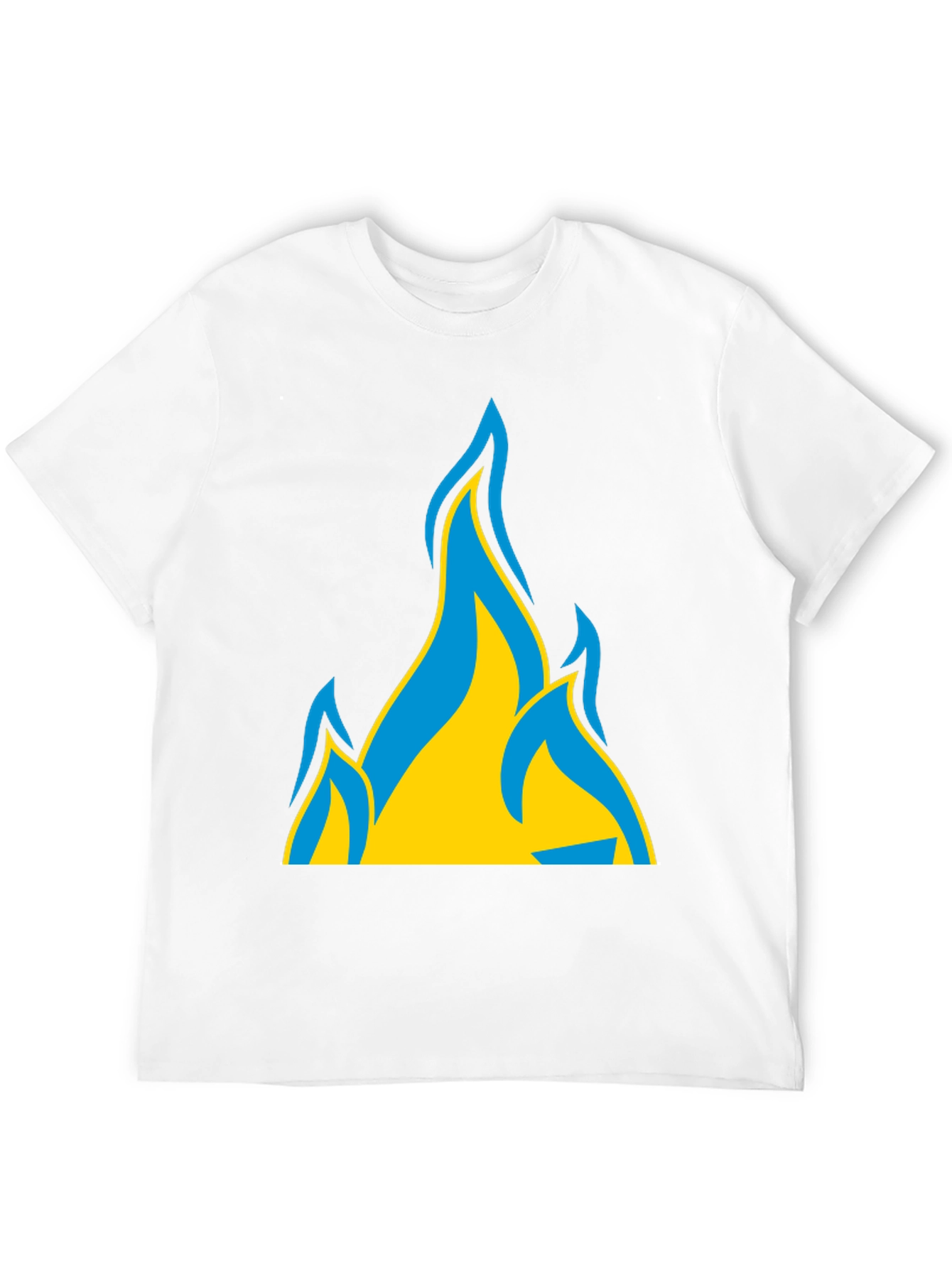 Ukraine Flag Fire Graphic T-Shirt - Black