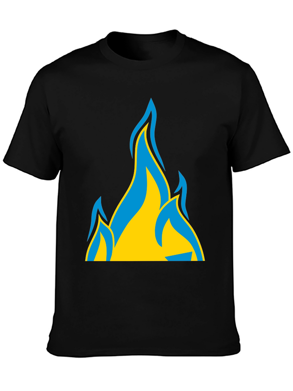 Ukraine Flag Fire Graphic T-Shirt - Black
