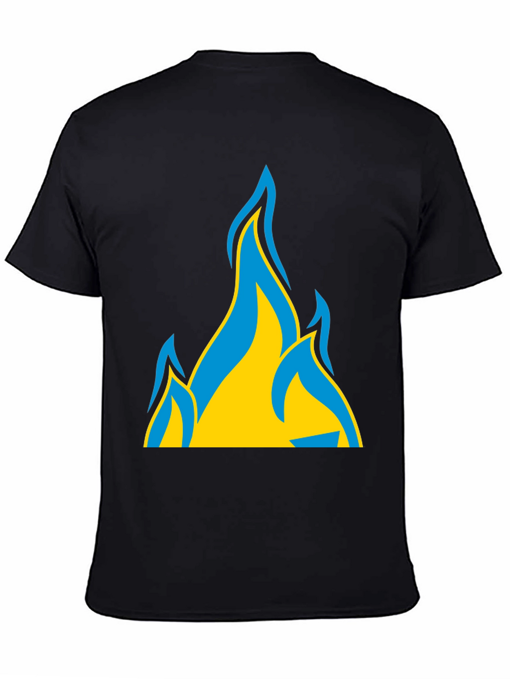 Ukraine Flag Fire Graphic T-Shirt - Black