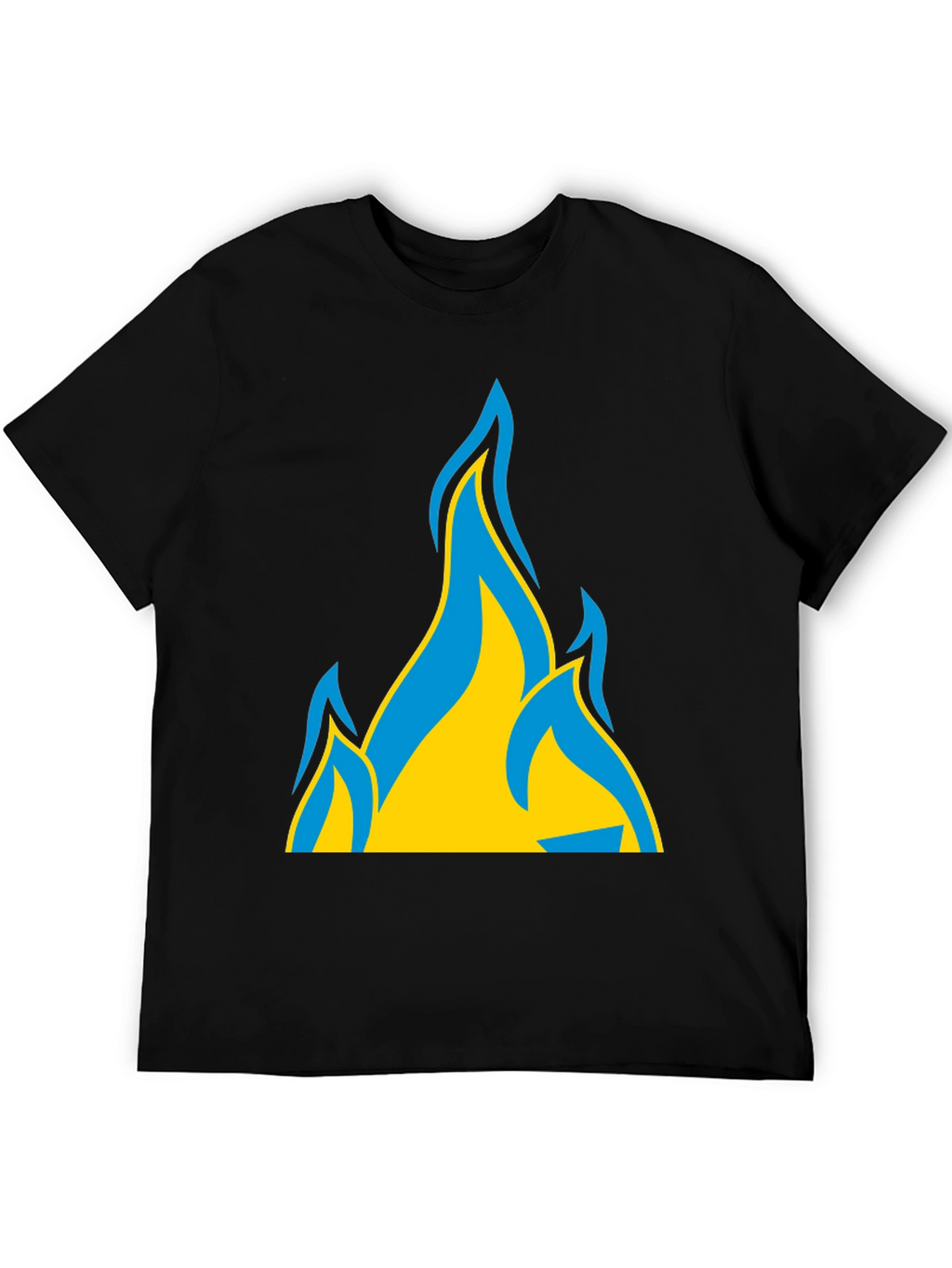 Ukraine Flag Fire Graphic T-Shirt - Black