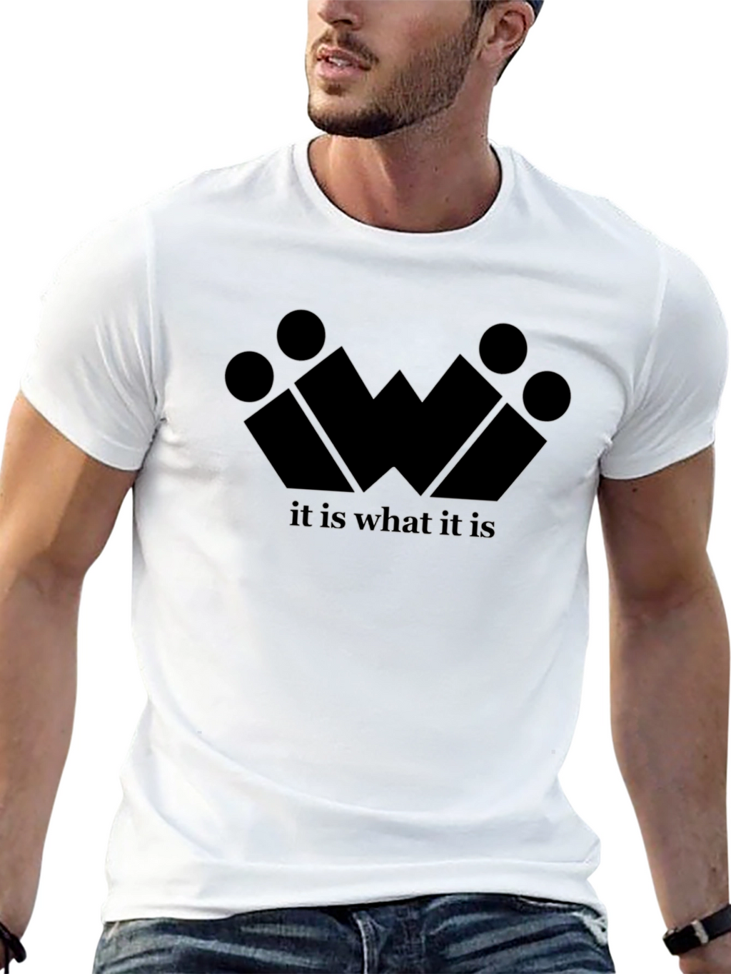 Geometric It Is What It Is Black Tee