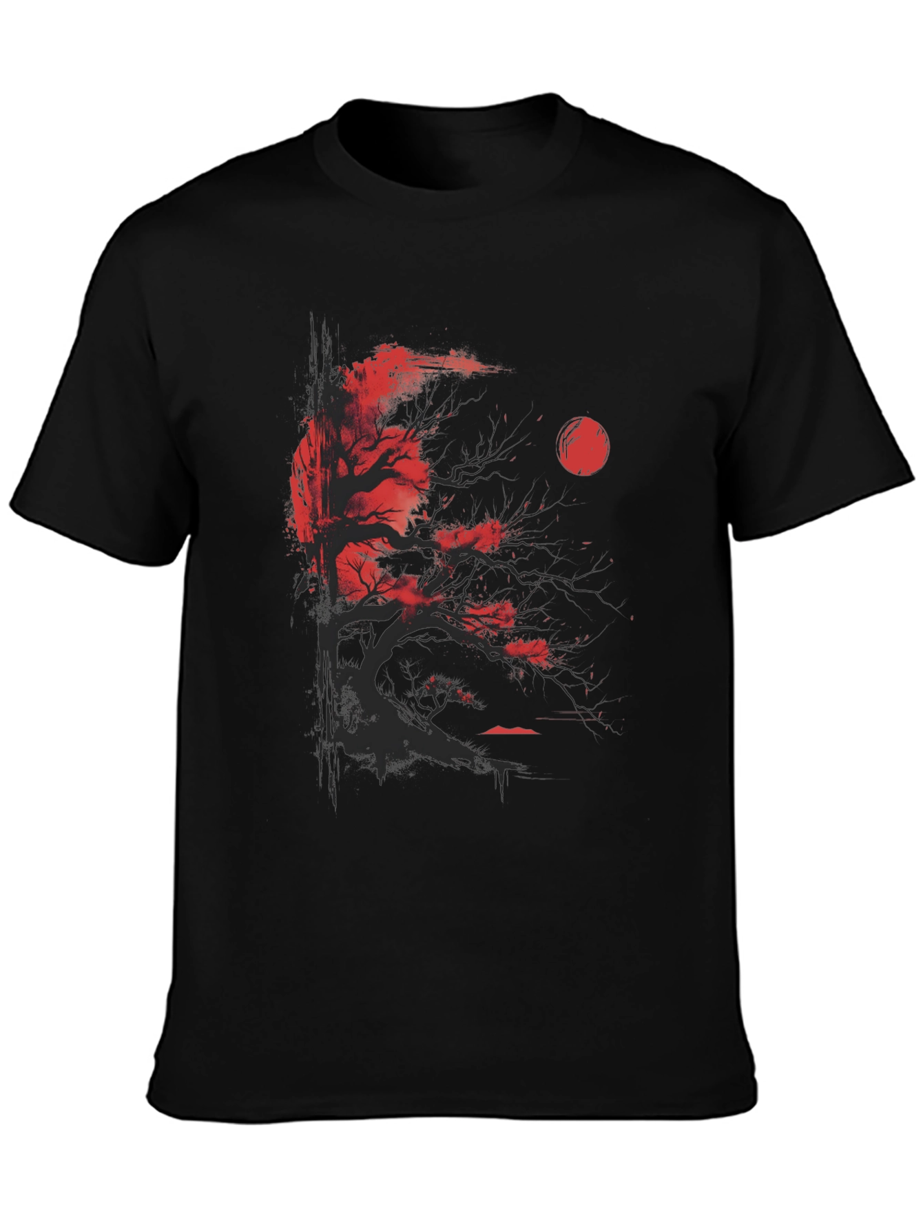 Red Moon Bonsai T-Shirt - Unique Graphic Tee