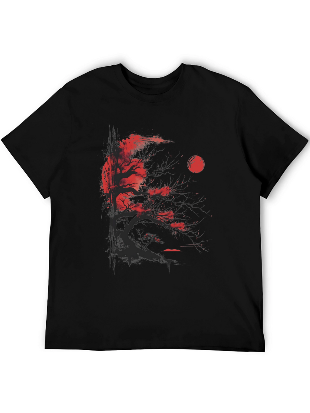 Red Moon Bonsai T-Shirt - Unique Graphic Tee
