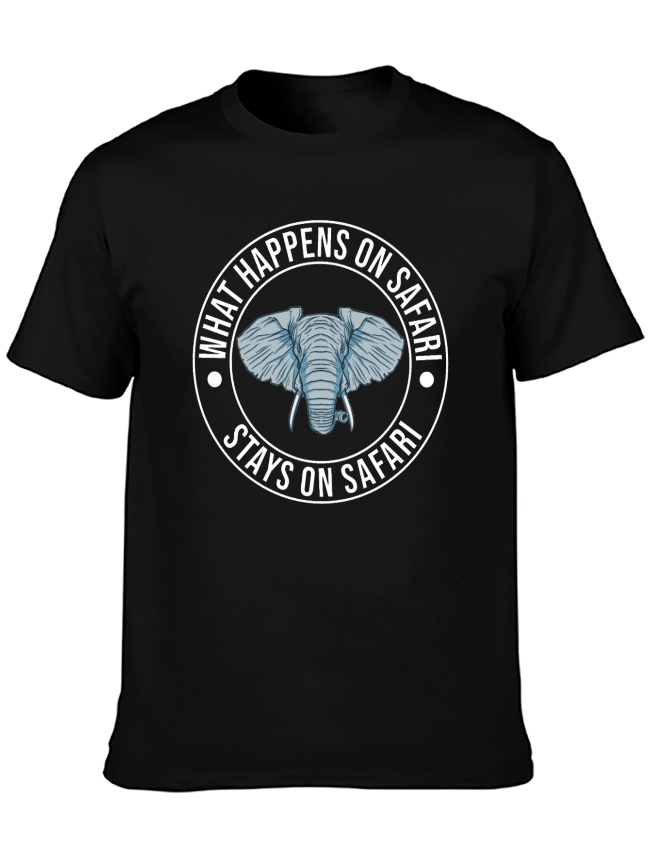 Safari Elephant Graphic T-Shirt - What Happens On Safari
