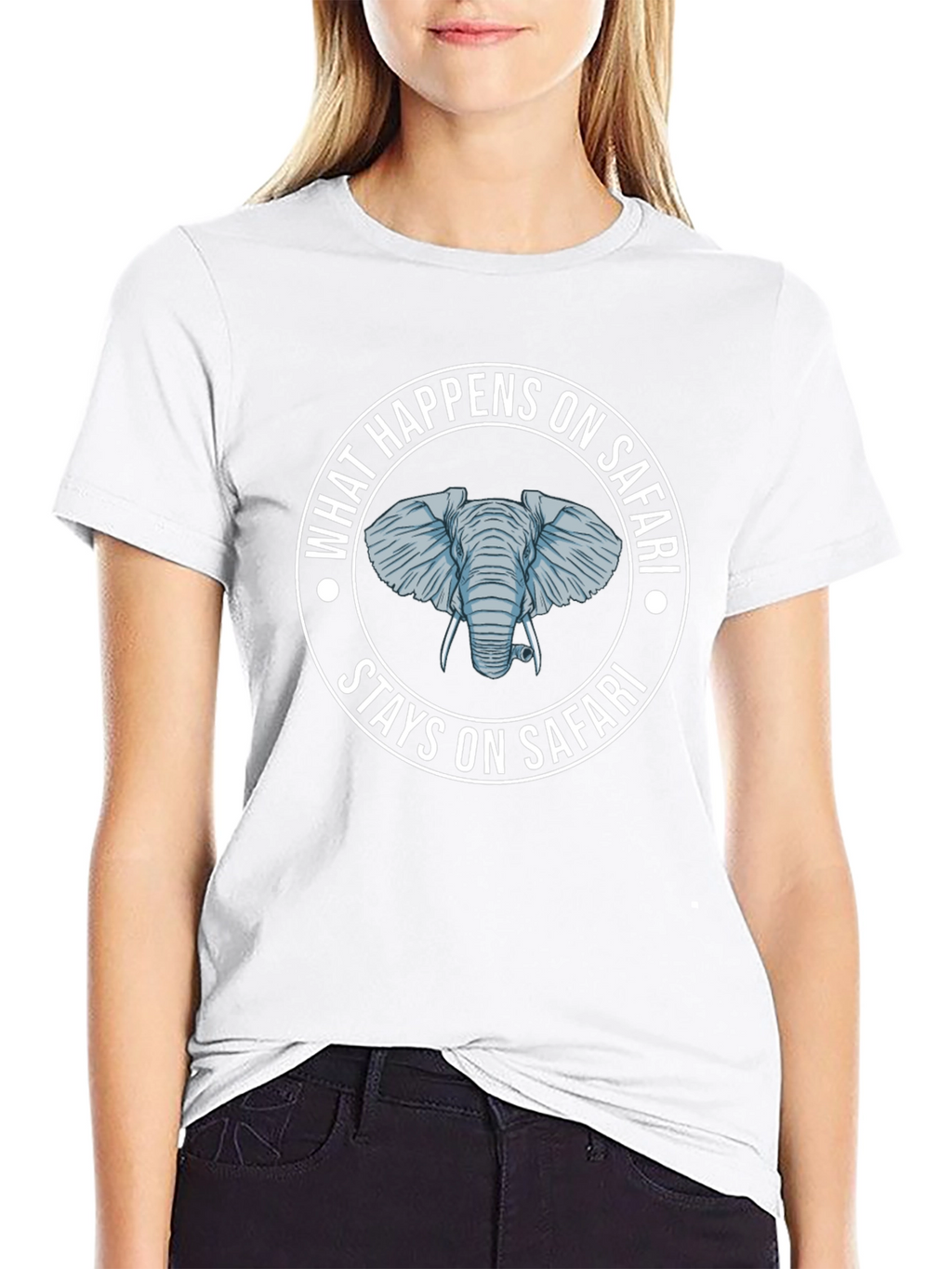 Safari Elephant Graphic T-Shirt - What Happens On Safari