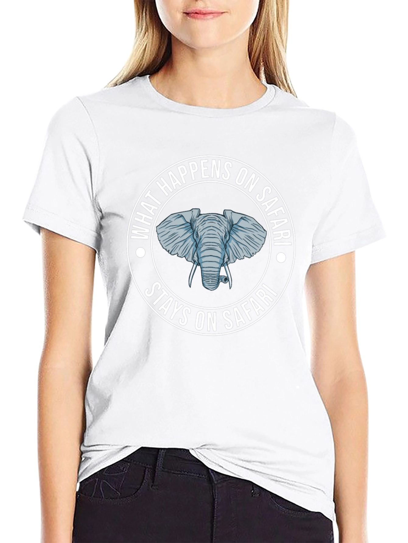 Safari Elephant Graphic T-Shirt - What Happens On Safari