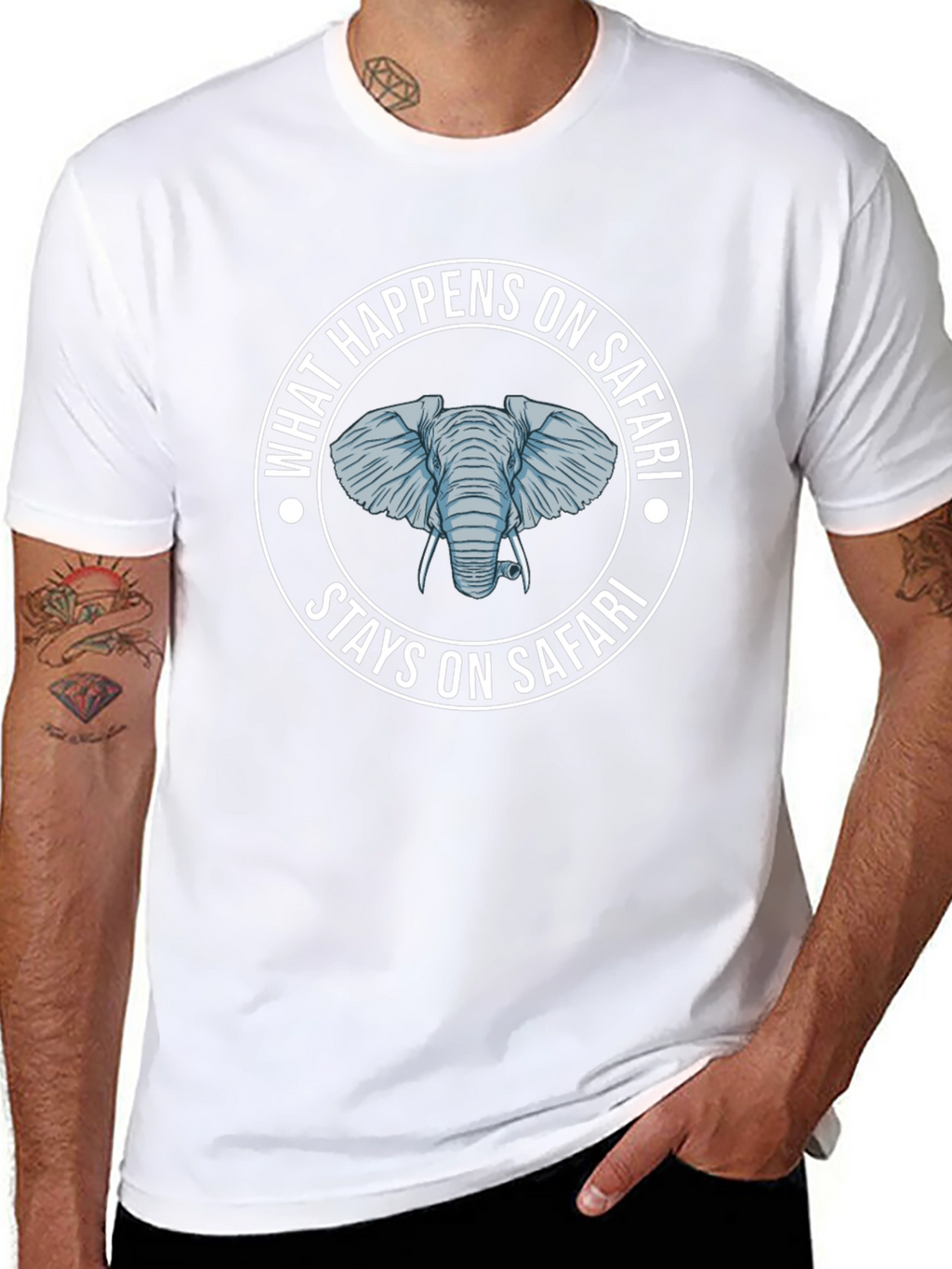 Safari Elephant Graphic T-Shirt - What Happens On Safari