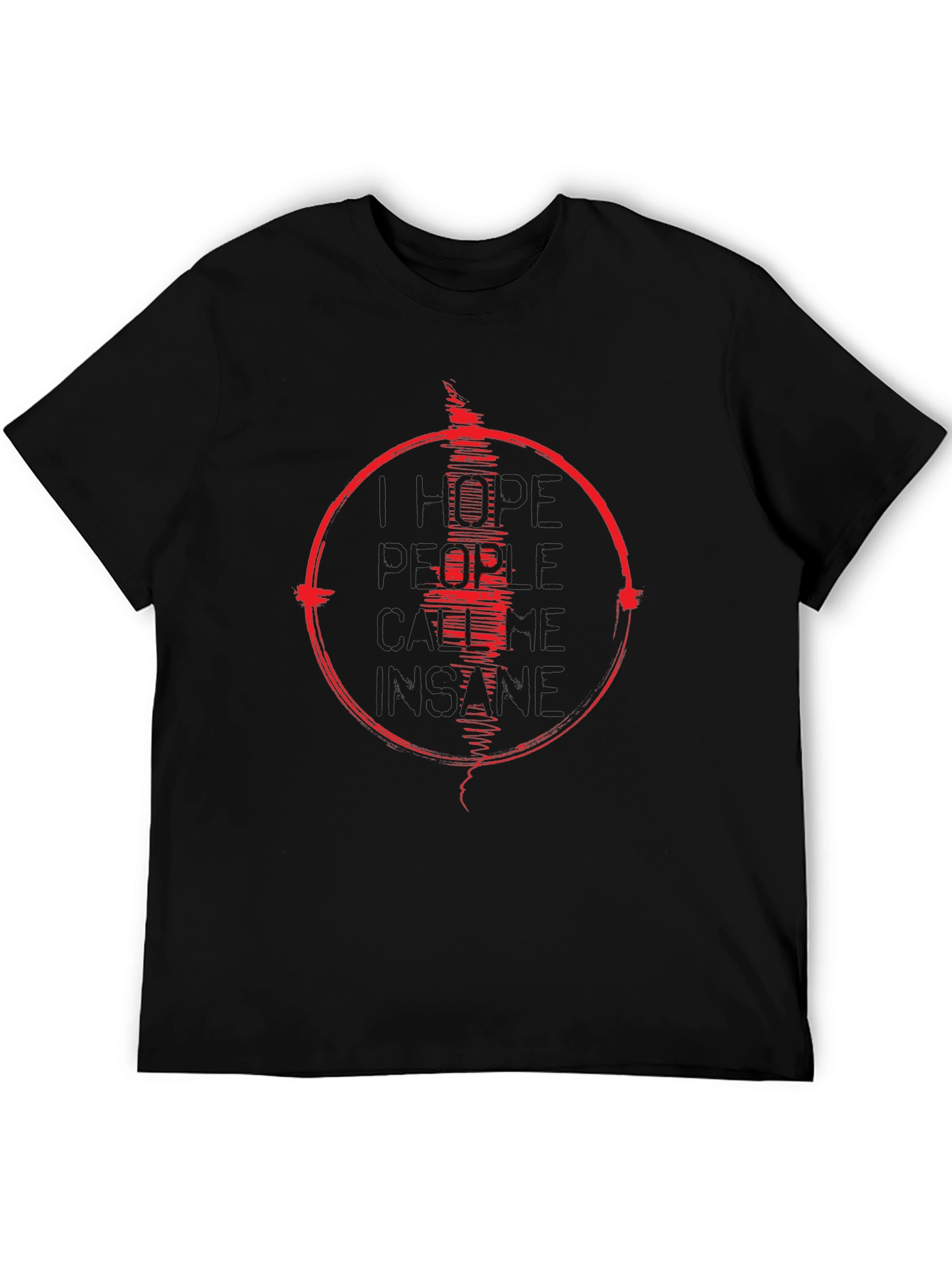Mens Black T-Shirt with Red Graphic Design